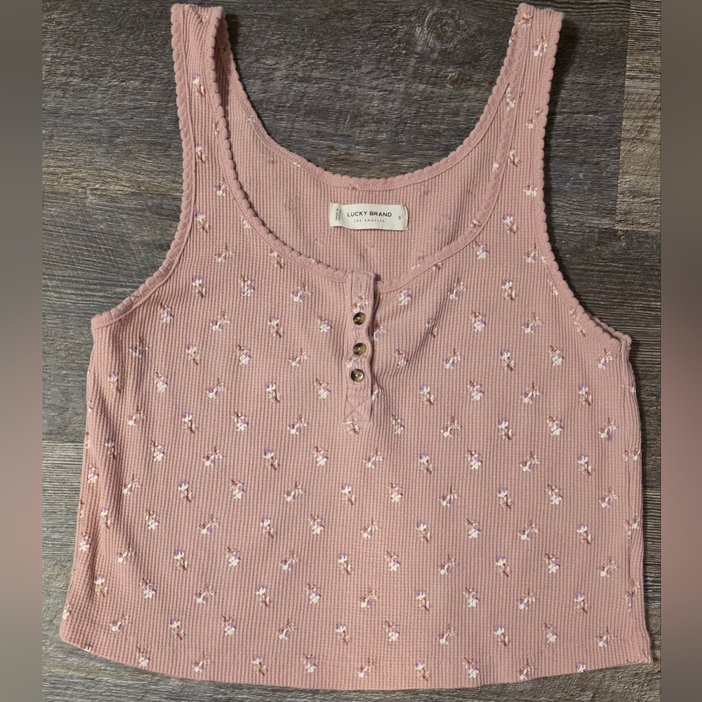 Lucky Brand Pink Floral Women's Tank Top